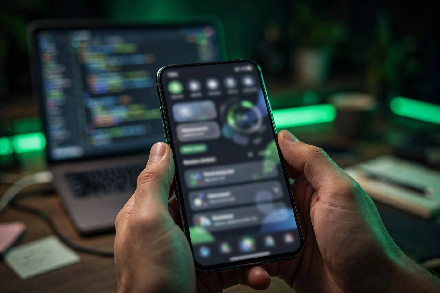 Mobile app on smartphone